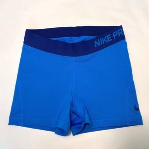 Nike Pro Dri Fit Spandex Adult Shorts Blue Size S